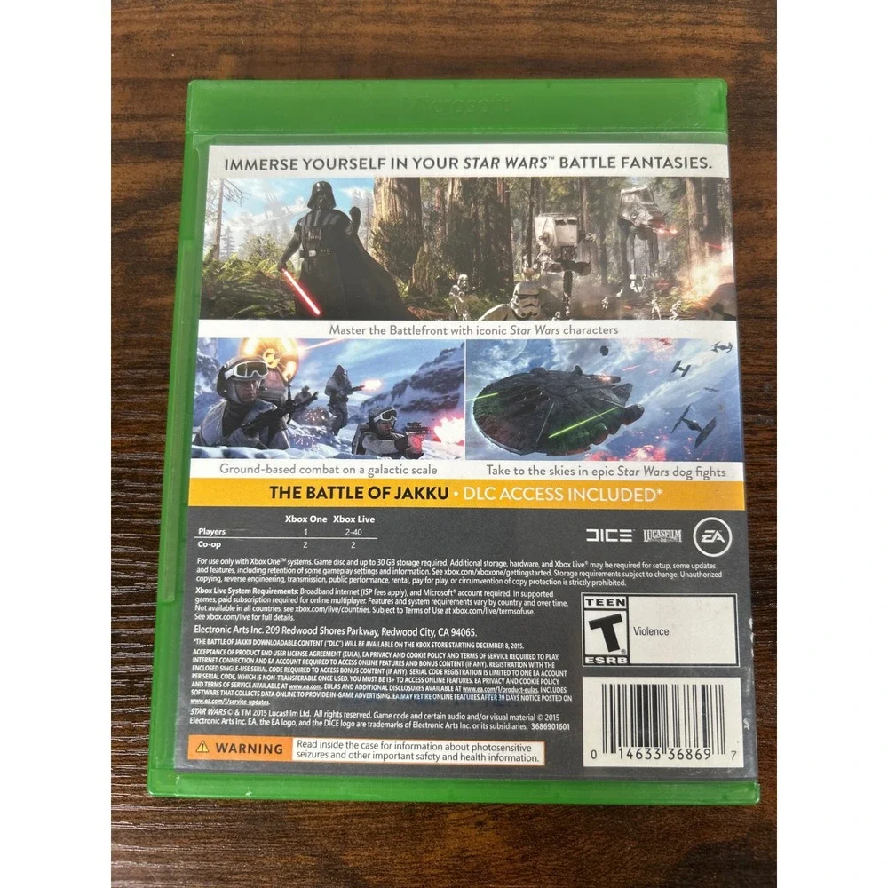 Star Wars Battlefront Microsoft Xbox One 2015 EA DICE Shooter Game Disc